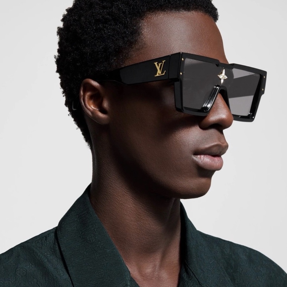 Louis Vuitton Black Shield Sunglasses with Gold Accents - Picture 11 of 13